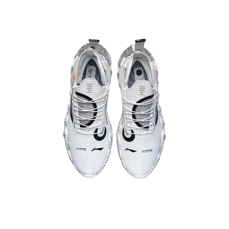 LiNing Cushioning, Slip Resistant, Abrasion Resistant, Breathable Coverage Low Top Basketball Shoes Men's White-3