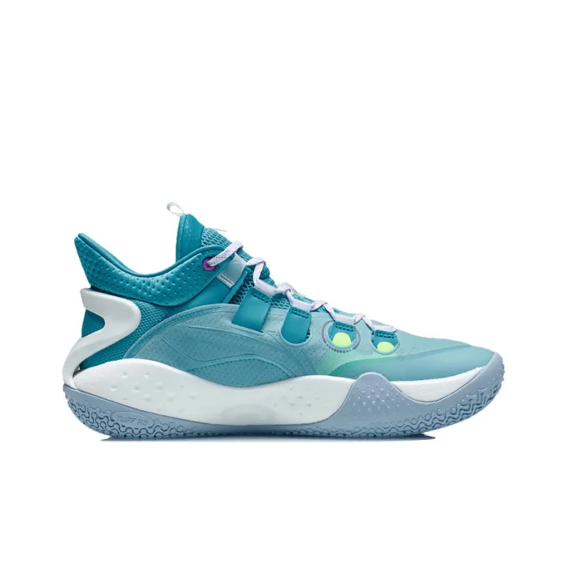 LiNing SONIC 9 Low Slip-Resistant Cushioning Wear-Resistant Low-Top Performance Basketball Shoes Blue White-1