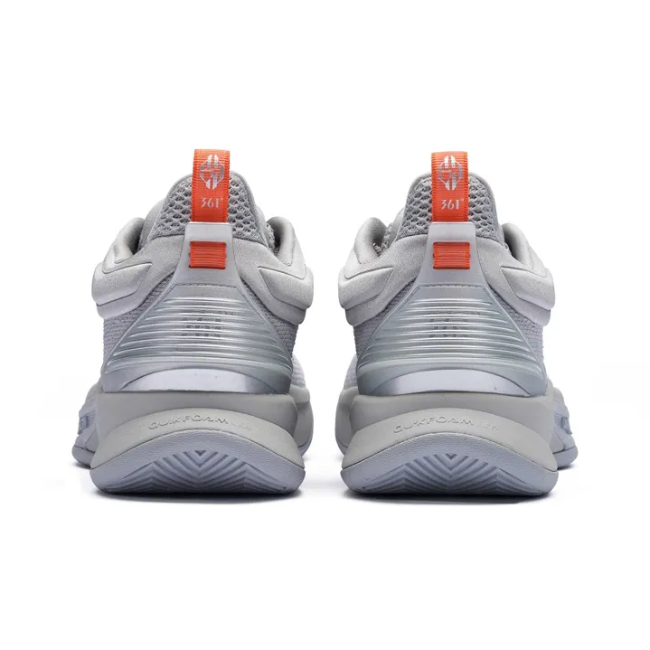 361° Restraint 3 Cushioning, Slip Resistant, Abrasion Resistant Coverage Low Top Basketball Shoes Men's Silver White-4