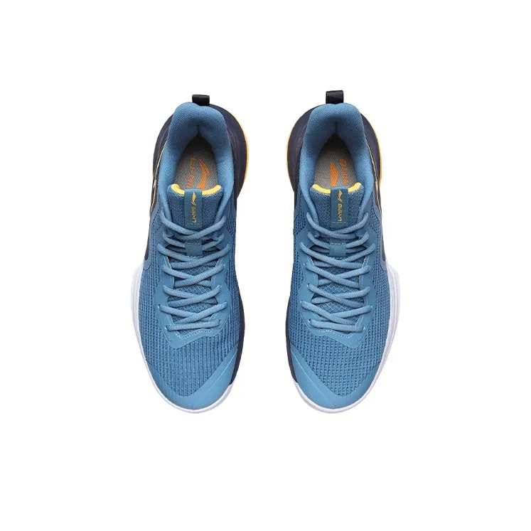 LINING Flash Basketball Shoes Men Low Top Blue/Black/Yellow-3