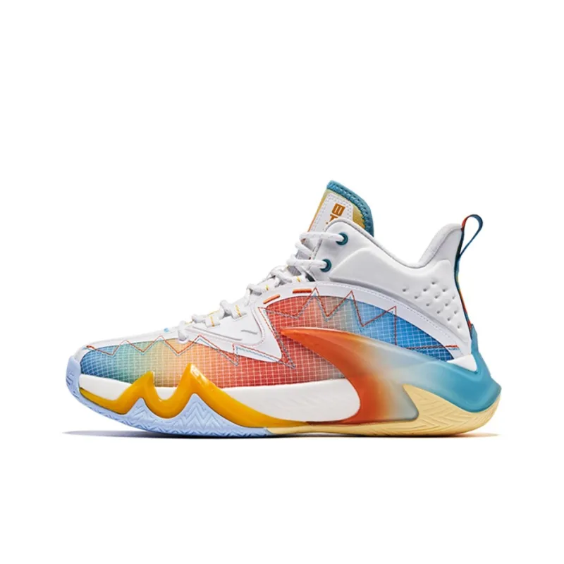 QIAODAN Poisonous Fangs 1.0 Basketball Shoes Men Low Top White-0