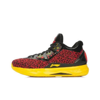 LINING WOW 4 Basketball Shoes Unisex Mid Top Red/Black/Yellow