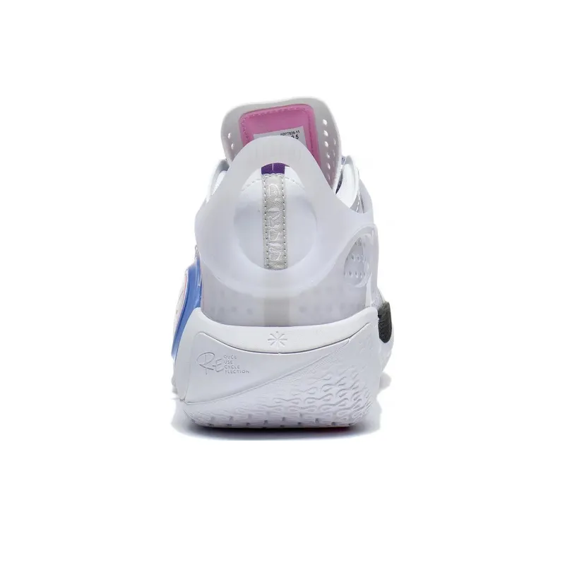 LiNing Wade Fission 8 Cushioned Slip Resistant Abrasion Resistant Low Top Basketball Shoes Men's White Blue Purple Pink-5