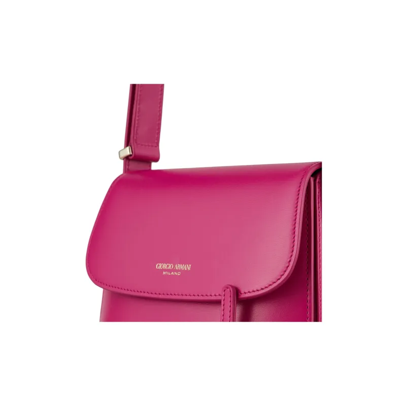 AMANI Pebbled Print Patent Leather Calfskin Handbag Shoulder Bag Women's Pink-4