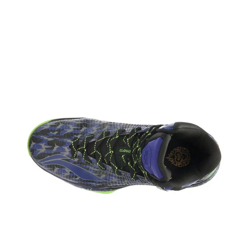 LINING Phantom Basketball Shoes Unisex High Top Black Blue-2