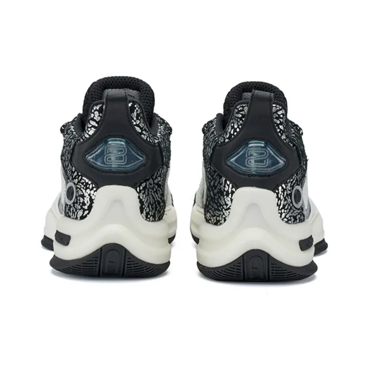 361° AG2 X Basketball Shoes Men Mid Top Feather White/Obsidian Black-4