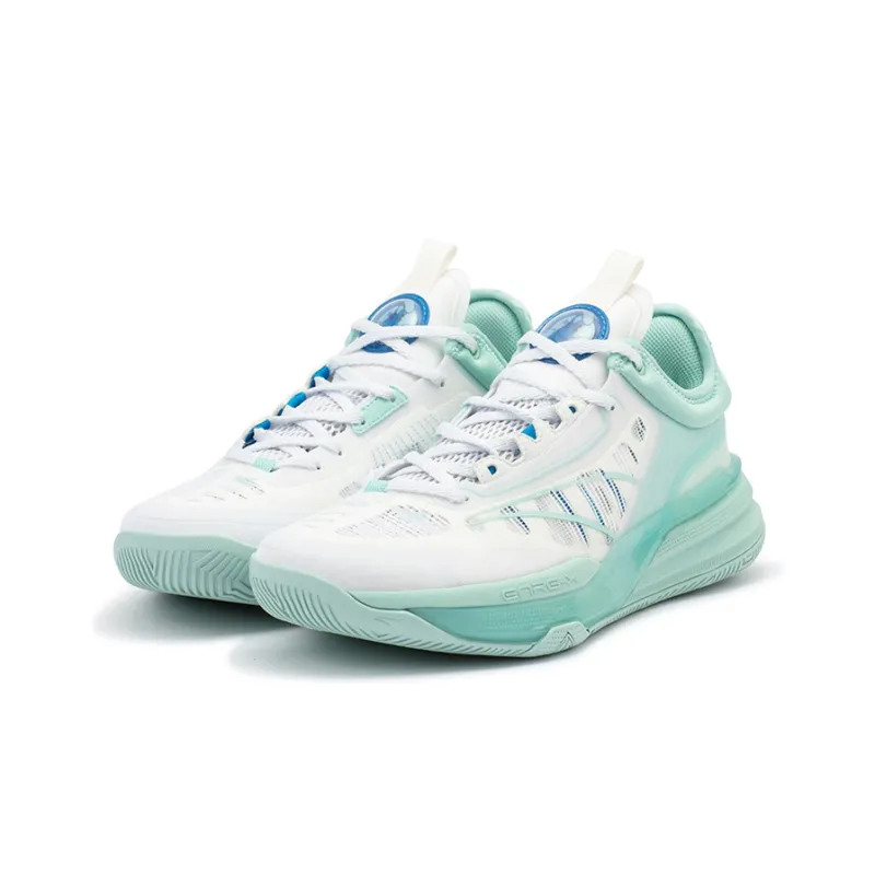 361° DVD1 Basketball Shoes Unisex Low Top White/Cyan-2