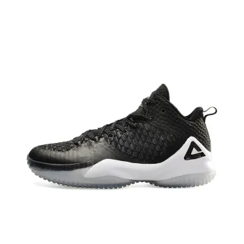 PEAK Shock Absorbers With Slip Resistant And Abrasion Resistant Properties Mid Top Basketball Shoes Men's Black Gray