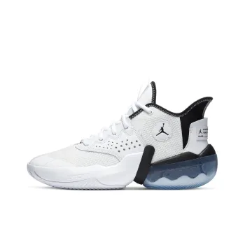 Jordan Jumpman Diamond 2 Mid Cushioned Slip-Resistant Mid-Top Basketball Shoes Unisex White Black Blue