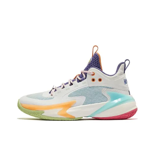 QIAODAN Sharp Edge 6.0 Basketball Shoes Men Low-Top White/Blue/Orange/Purple