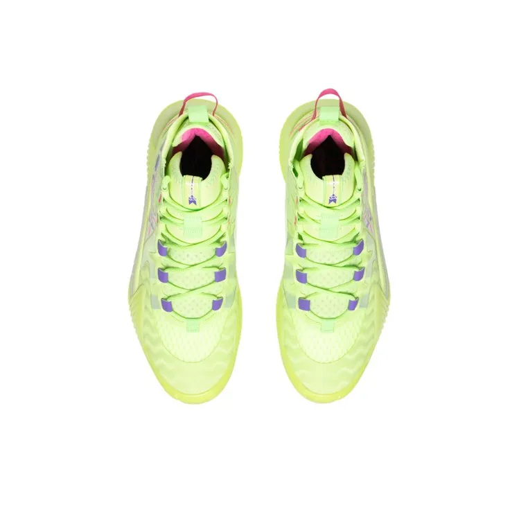 LiNing Badfive 2 Cushioning Anti-Slip And Wear-Resistant High-Top Performance Basketball Shoes Green Red Blue-3