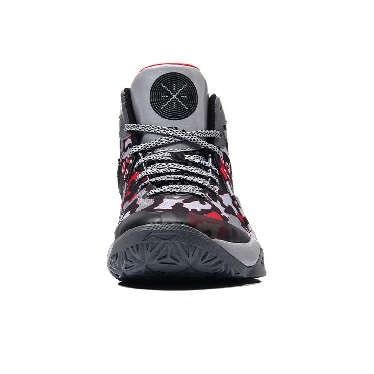 LiNing All In Team 4 Shock Absorbers Mid Top Basketball Shoes Unisex Black Red-2