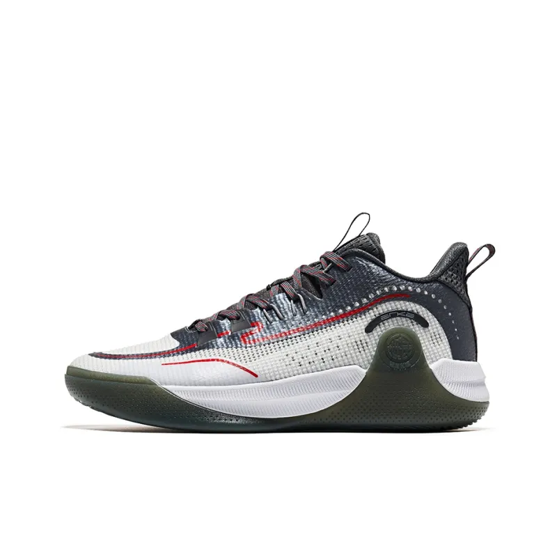 Erke Cushioned Slip Resistant Low Top Basketball Shoes Men's Black White-0