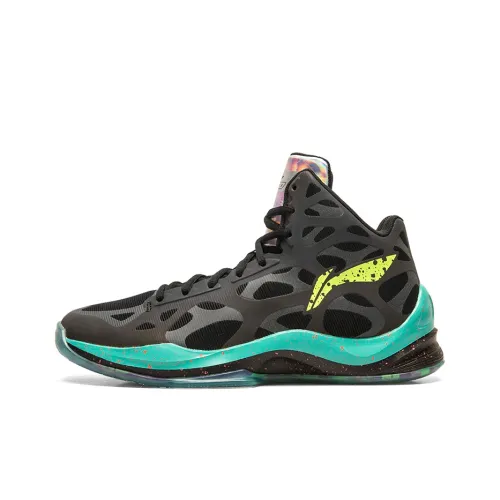 LiNing SONIC 3 Rebound Coverage Support Mid-Top Basketball Shoes Men's 'Duties' Black Blue