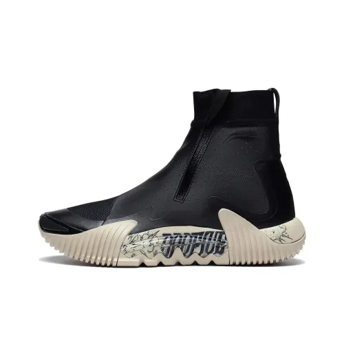 LiNing Badfive 2 Wntr Wear Resistant Slip Resistant High Top Basketball Shoes Men's Black Dreamy Theme Showpiece