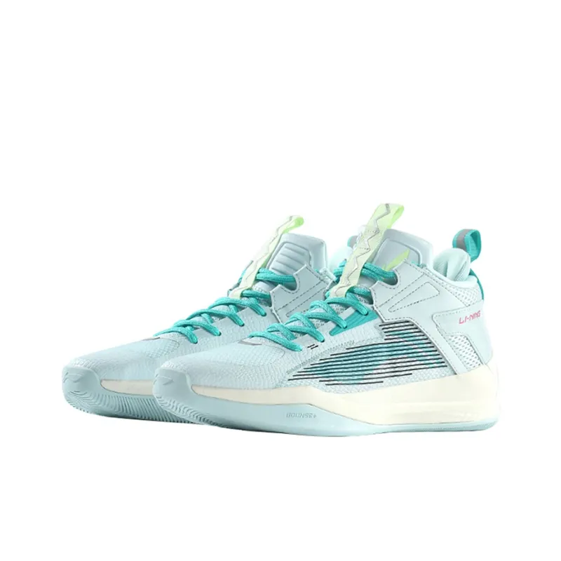 LiNing Raid Cushioning Low Top Basketball Shoes Men's Gray Green-2
