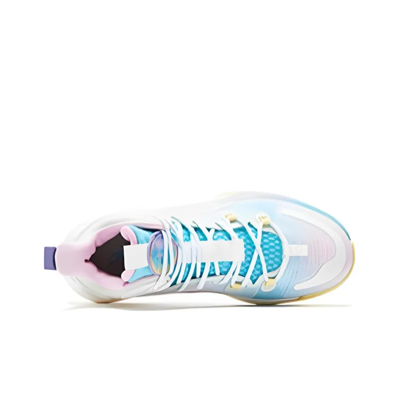 QIAODAN Busters 3Elite Durable Breathable High Top Basketball Shoes Men's Blue Pink-4