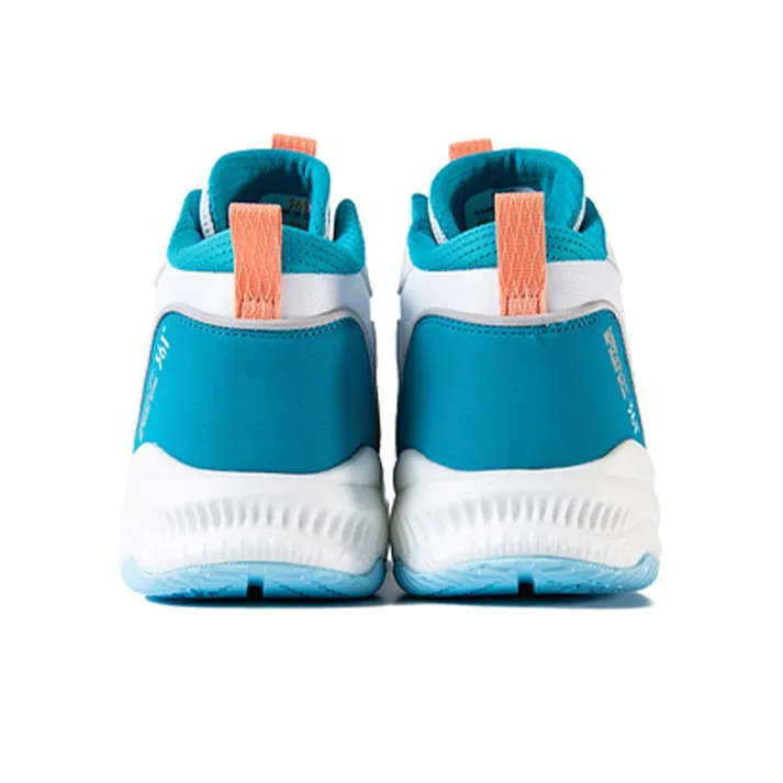 361° Cushioning Anti Slip And Wear Resistant High Top Basketball Shoes Men's White Blue Orange-3