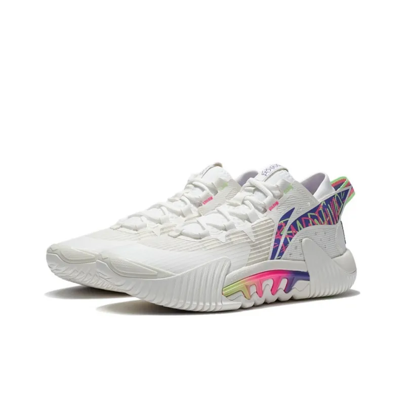 LiNing Badfive 2 Low The Soldier Does Not Tire Of Deceit. Rebound Low Top Performance Basketball Shoes Men's Ecru-2