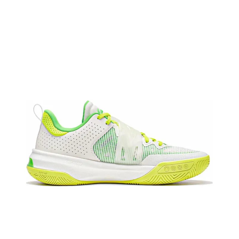 LiNing Liren3 TEAM Cushioning Anti Slip And Wear Resistant Low Top Basketball Shoes Men's White Yellow Green-1