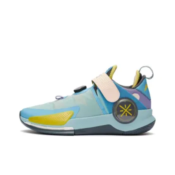 LINING Wade Fission 7 Basketball Shoes Men Low Top Egg Shell Blue/Norwegian Blue/Light Blue Purple
