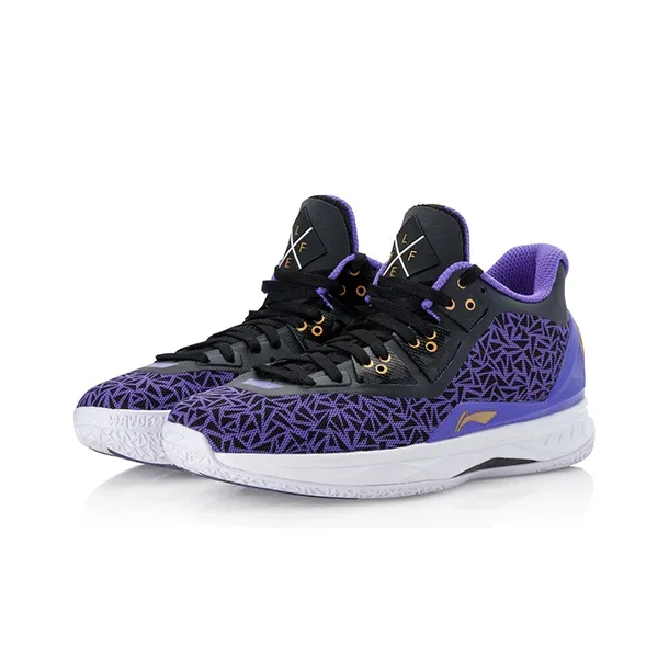 LiNing WOW 4 Way Of Wade 4 LYFE Non slip Lightweight Mid Top Basketball Shoes Men's Purple Black-1