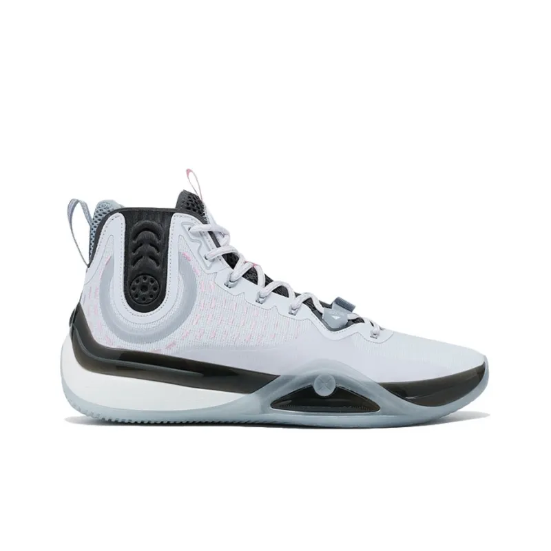 XTEP Beauty Wind 1 Slip Resistant, Abrasion Resistant, Breathable High Top Basketball Shoes White Blue-1