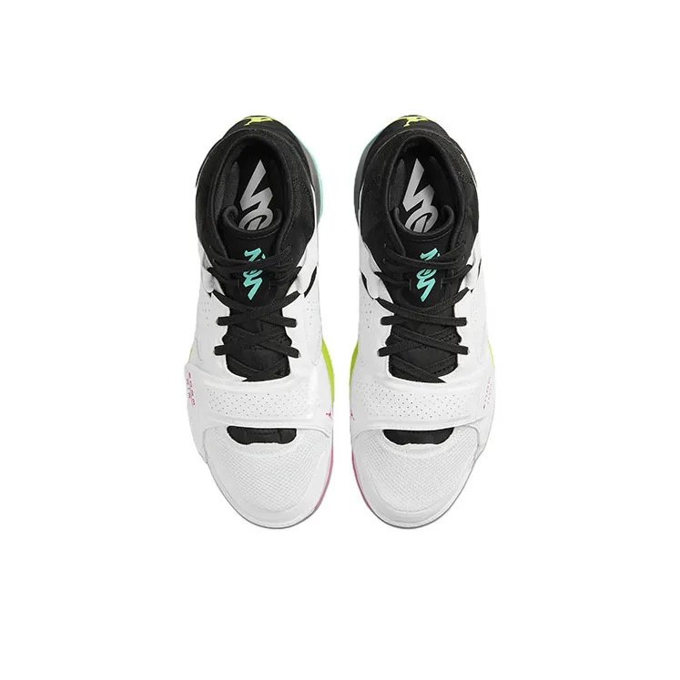 Jordan Zion 2 Cushioning, Slip Resistant, And Abrasion Resistant Low Top Basketball Shoes Men's White Black-3