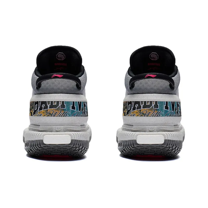 LiNing Badfive 3 Ultra Cushioning Anti Slip And Wear Resistant Mid Top Basketball Shoes Men's Gray-3