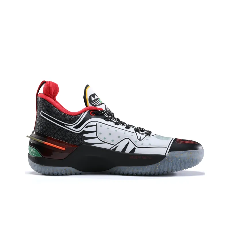PEAK Flash 3 Cushioning Anti-Slip Wear-Resistant Coverage Support Rebound Mid-Top Taichi Basketball Shoes Black White-1
