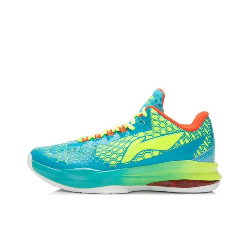 LiNing Unit Bow 2 Abrasion Resistant Low Top Basketball Shoes Men's Blue Green-0