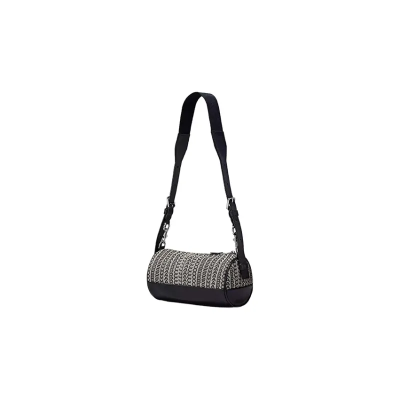 MARC JACOBS Woven Jacquard With Leather Trim Cylinder Bag Handheld Shoulder Bag Crossbody Bag Regular Unisex Black-2