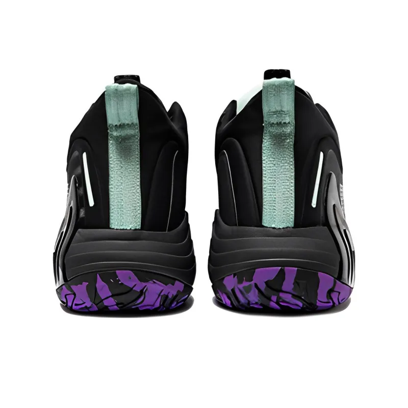 Erke Cushioning, Slip Resistant, Abrasion Resistant, Coverage, Support Mid Top Basketball Shoes Men's Black Purple-3