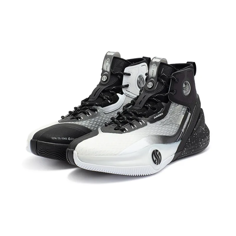 361° AG3 Pro Basketball Shoes Men High Top 361 Degrees White/Obsidian Black-2