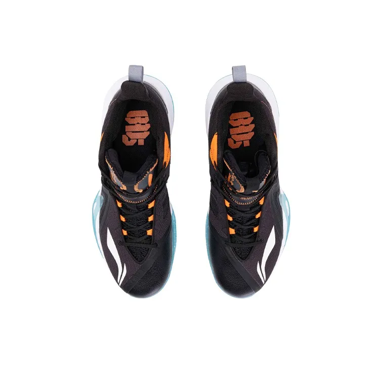 LINING Storm 2020 Basketball Shoes Men Mid Top Black Blue-3