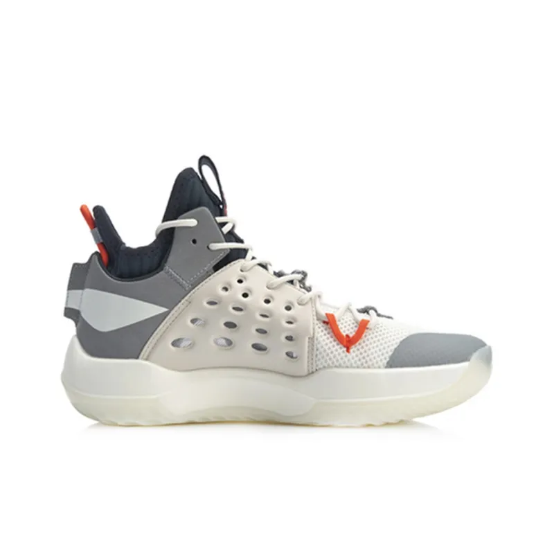 LiNing SONIC 7 Cushioning Anti-Slip And Wear-Resistant Low-Top Basketball Shoes Gray White-1