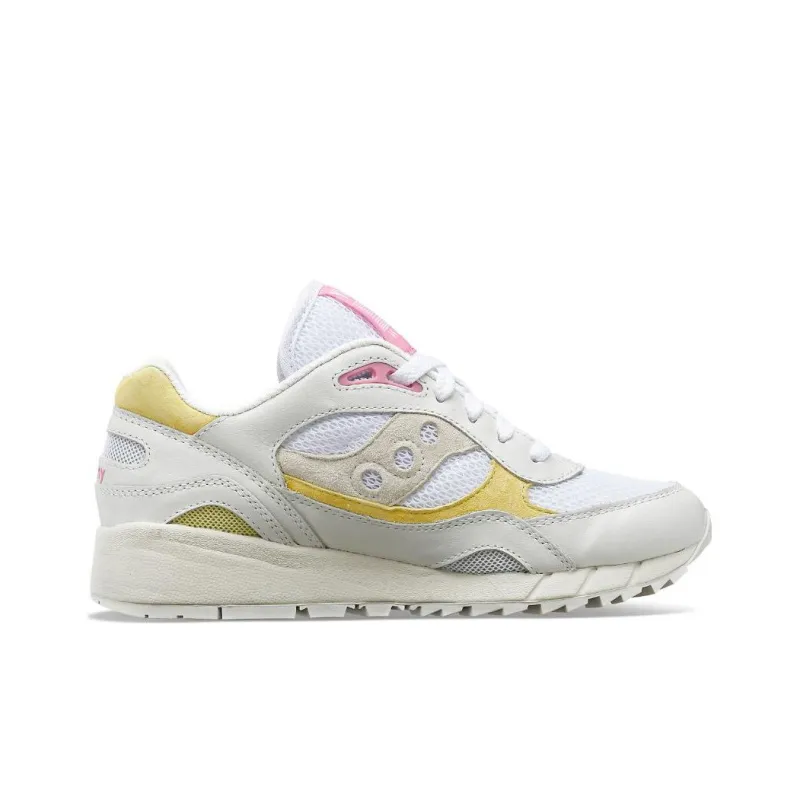 Saucony Shadow 6000 White Yellow Pink Women's-1