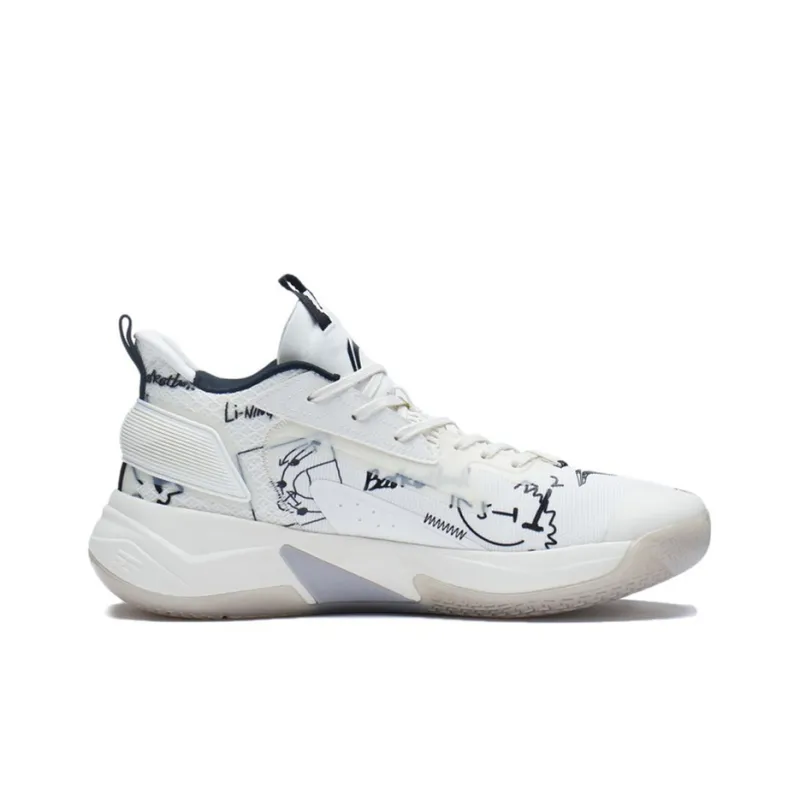 LiNing Fighting Falcon 2021 Low Cushioning Anti-Slip And Wear-Resistant Low-Top Performance Basketball Shoes White Gray-1