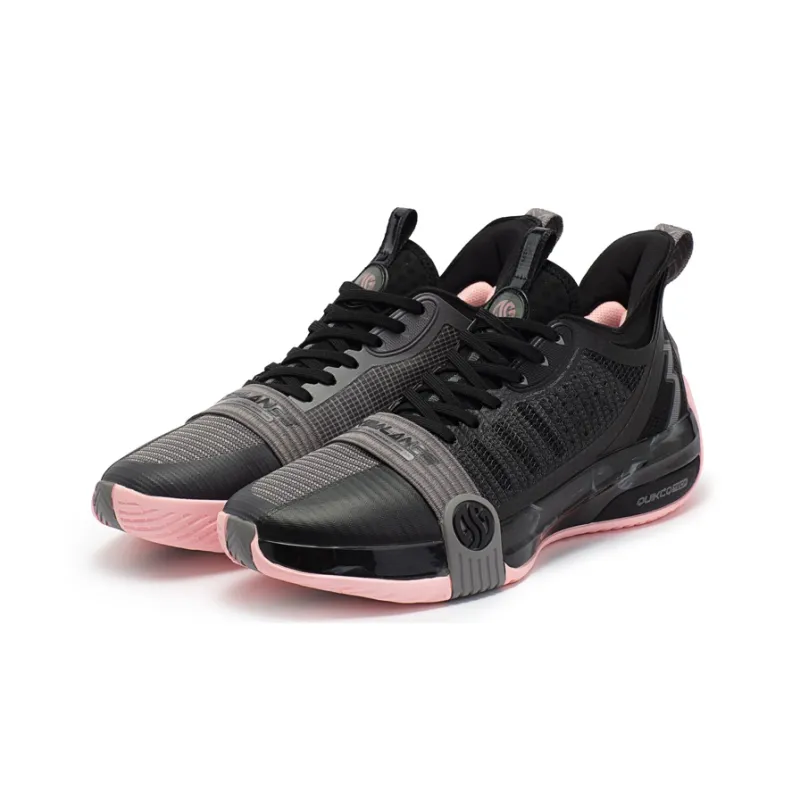361° Chan 3 Pro Meteorite Cushioning Anti-Slip And Wear-Resistant Mid-Top Performance Basketball Shoes Men's Black Pink-3