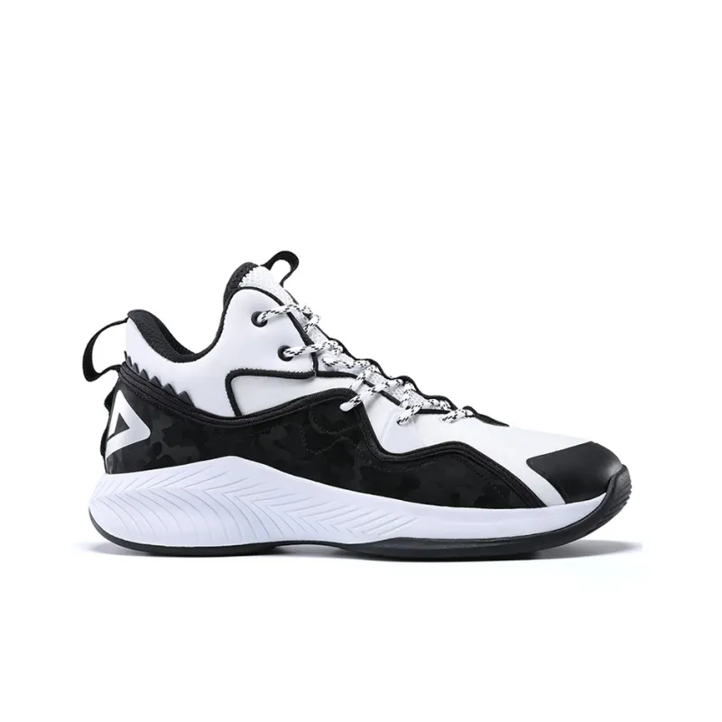PEAK All Around Collection Cushioning Anti Slip Wear Resistant Breathability Low Top Basketball Shoes Men's White Black-1