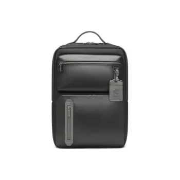 SAMSONITE Cow Leather Laptop Backpack Regular Men's Black