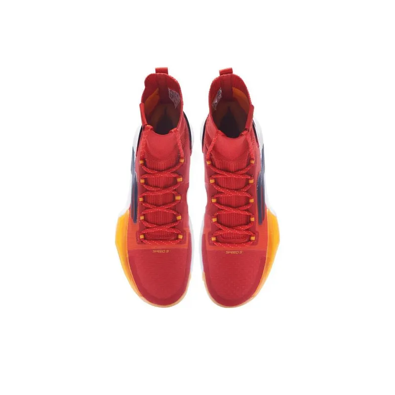 LiNing Speed 9 Ultra Cushioning Anti-Slip And Wear-Resistant High-Top Basketball Shoes Bright Neon Red-3