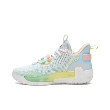 361° Ag Volley Cushioning Anti Slip And Wear Resistant Mid Top Basketball Shoes White Green
