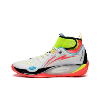 LiNing 808 2 ULTRA Ultra Cushioning Anti Slip And Wear Resistant High Top Basketball Shoes White Green Red