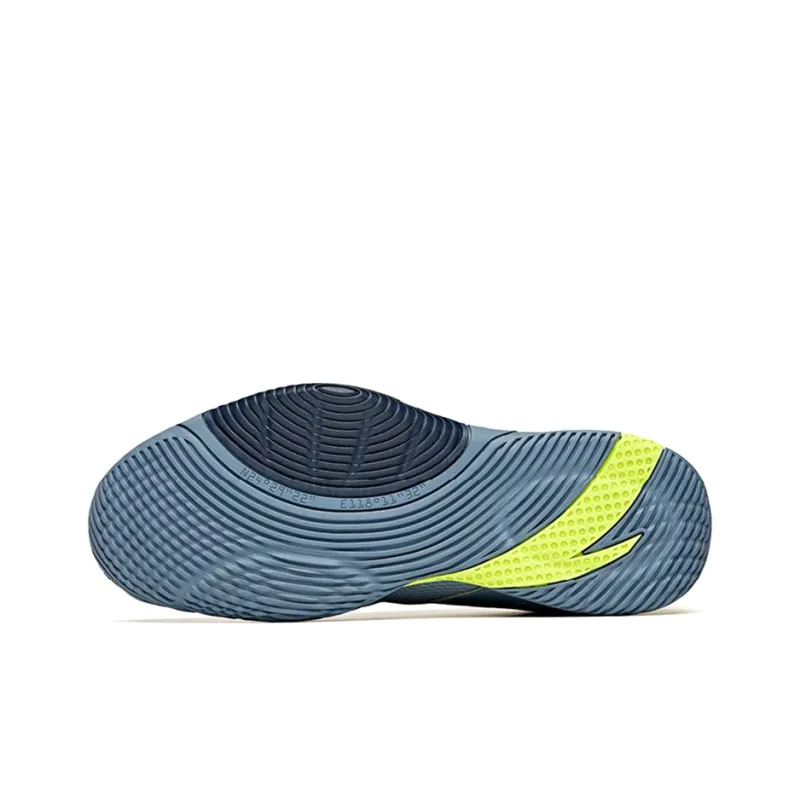 ANTA UFO3.0 Basketball Shoes Men Low Top Checkerboard Gray/Coastal Blue/Neon Green-4