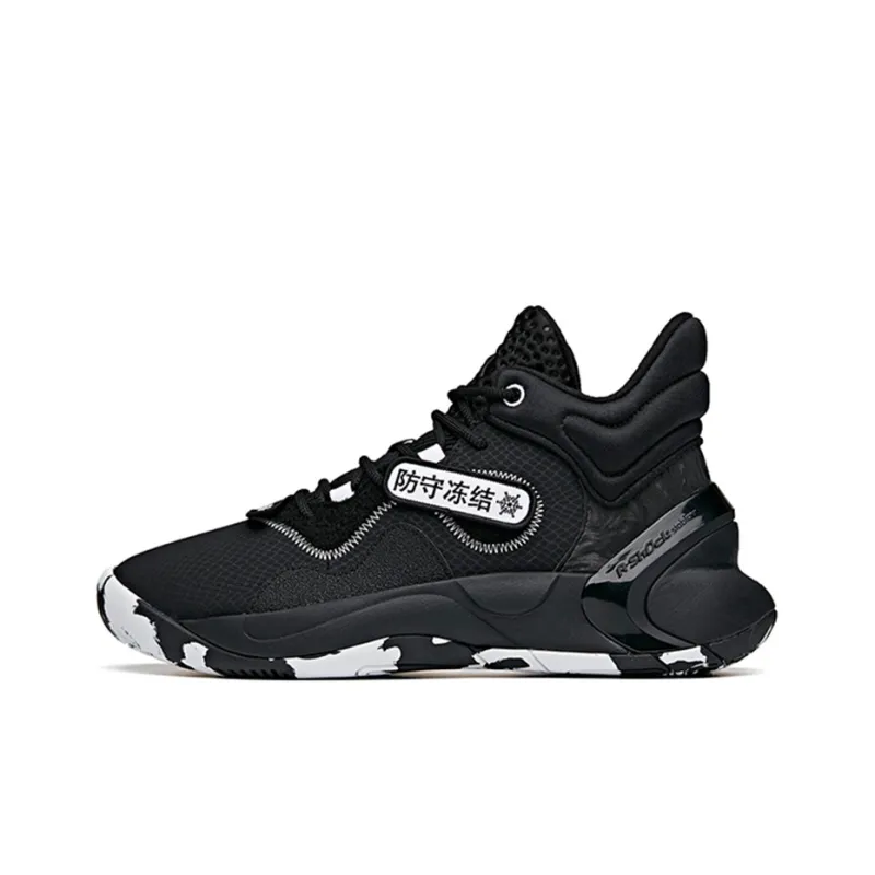 Anta Anti-Slip Wear-Resistant Breathable Lightweight Mid-Top Performance Basketball Shoes Men's Black White-0