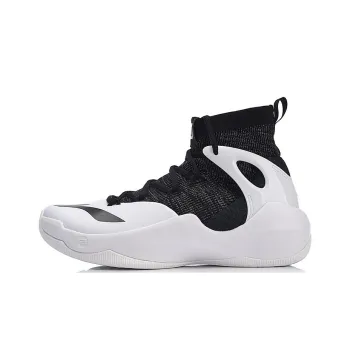LiNing SONIC 6 V2 Cushioning Anti Slip And Wear Resistant High Top Basketball Shoes Black White