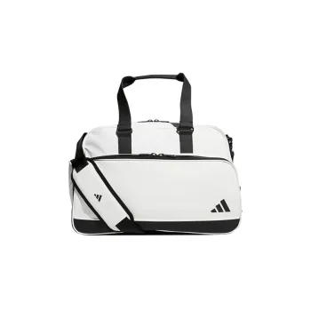 Adidas Leather Boston Bag Handbag Shoulder Bag Crossbody Bag Gym Bag Large Size Men's White & Black