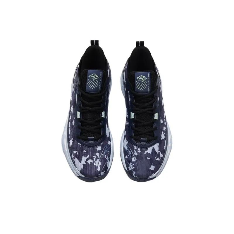 ANTA Basketball Shoes Men Low Top Blue Camouflage-2