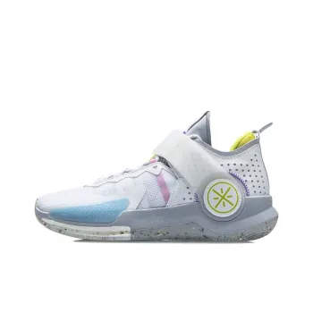 LINING Wade Fission 7 Basketball Shoes Men Mid Top Standard White/Dawn Gray
